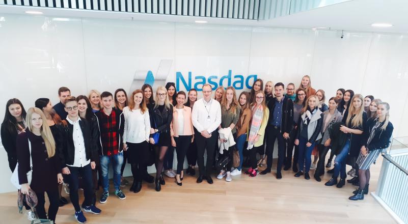 Finansų ir Ekonomikos inžinerijos studijų programų IV kurso studentai lankėsi Nasdaq